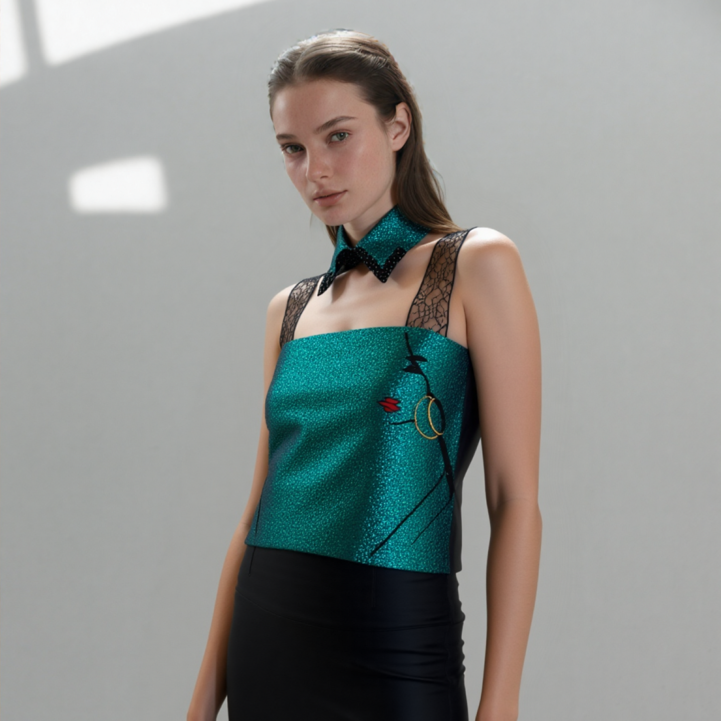 SASS TOPS METALLIC GREEN