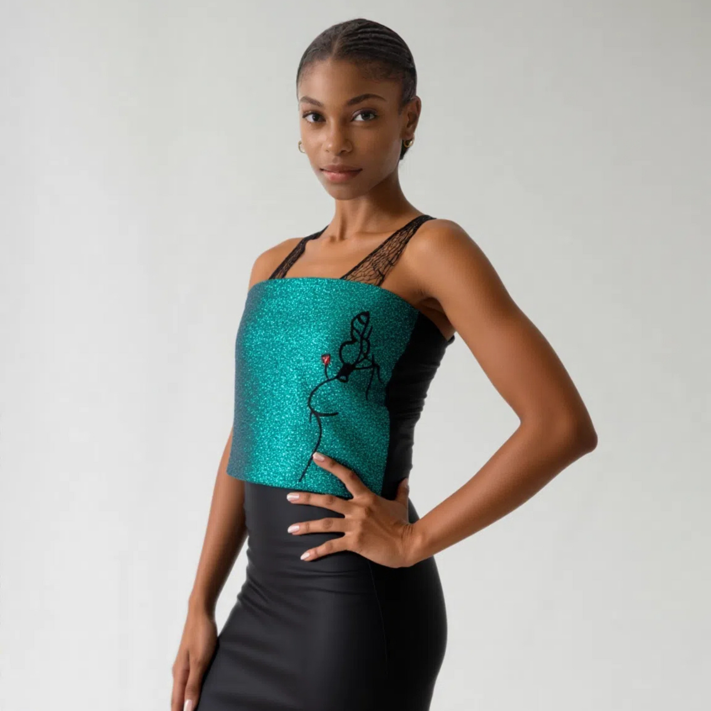 SASS TOPS METALLIC GREEN