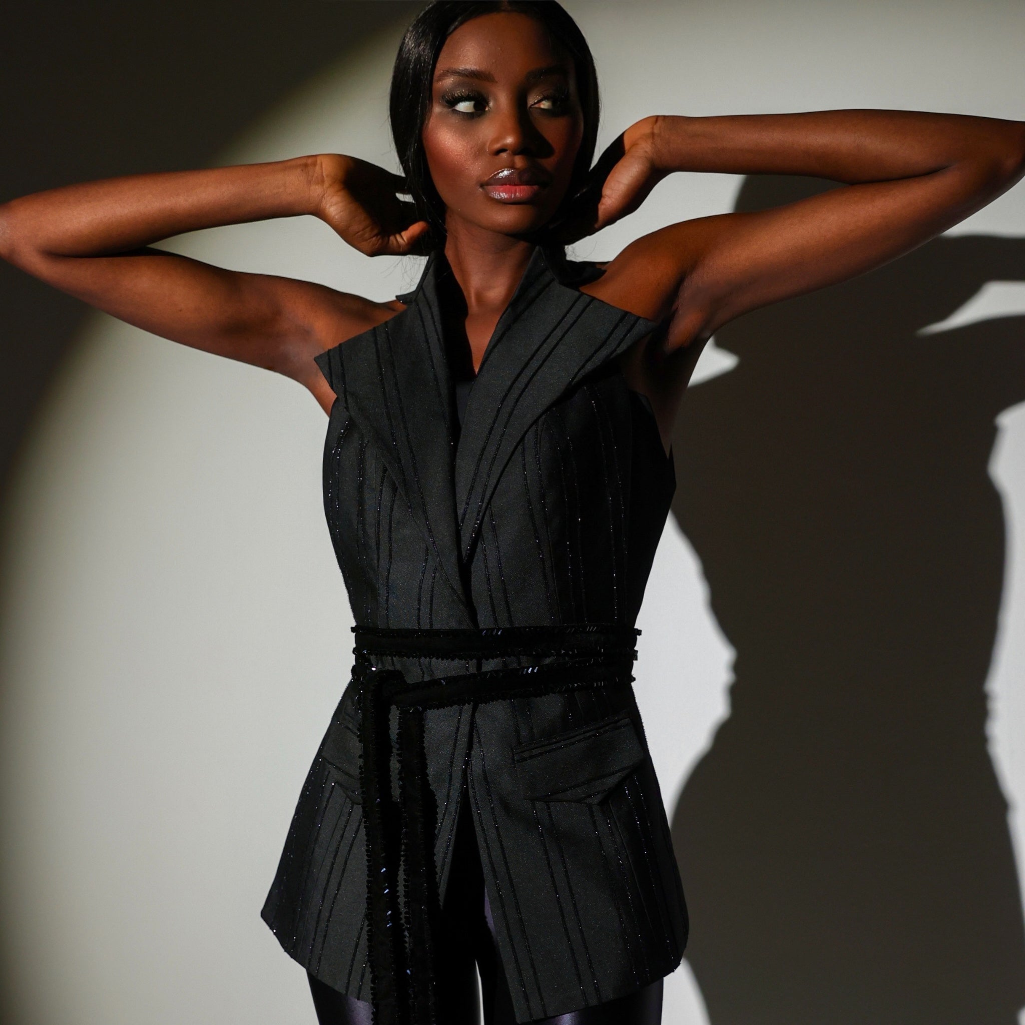 black-brocade-half-vest