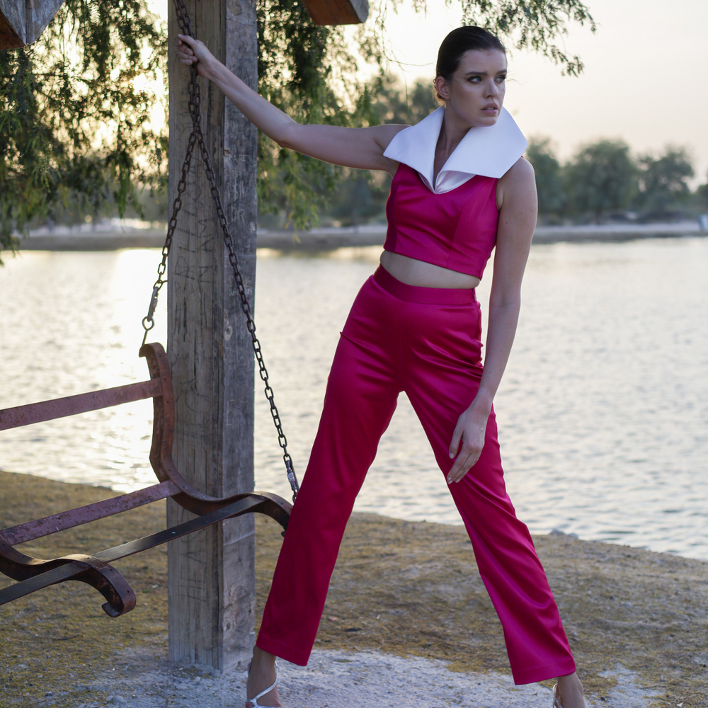 
                      
                        Fuchsia Pants and Corset Set
                      
                    