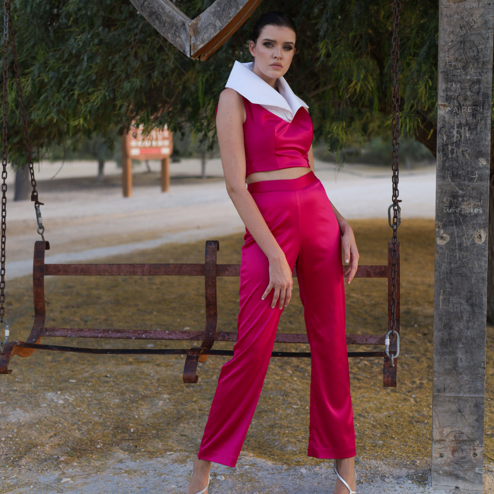 
                      
                        Fuchsia Pants and Corset Set
                      
                    