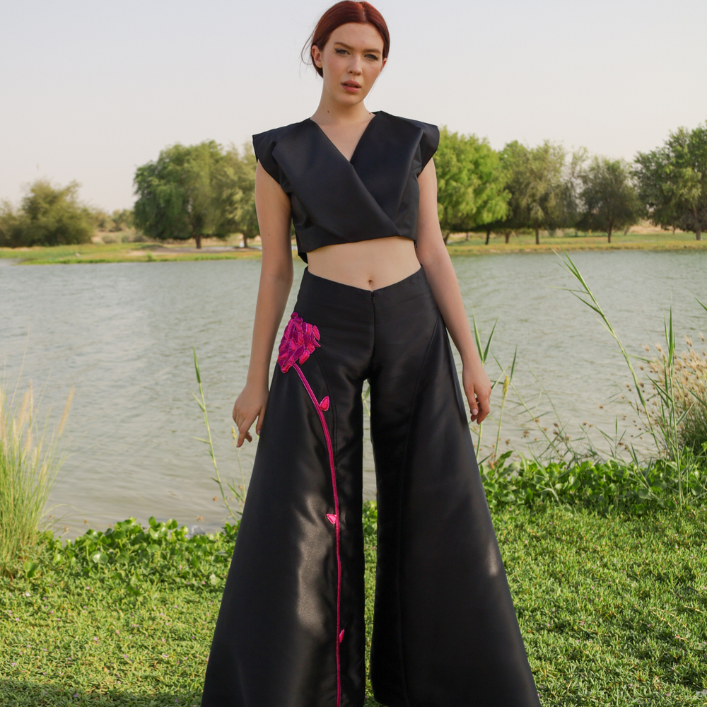 
                      
                        Black Mikado Palazzo Pants
                      
                    