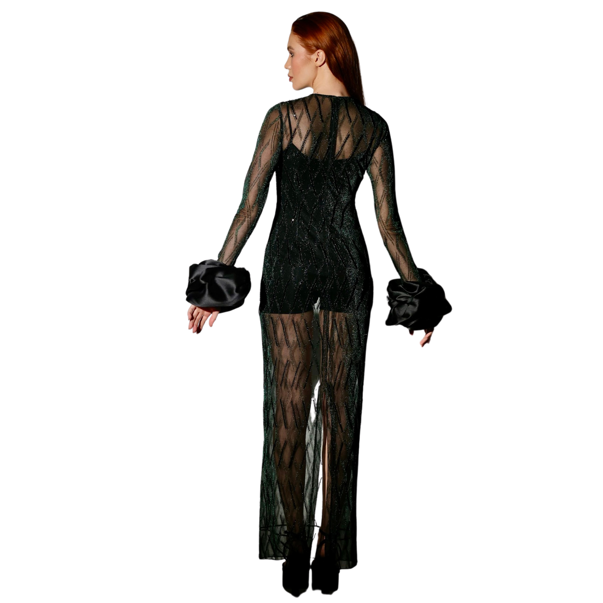 GLIMMER SHEER PUFF DRESS