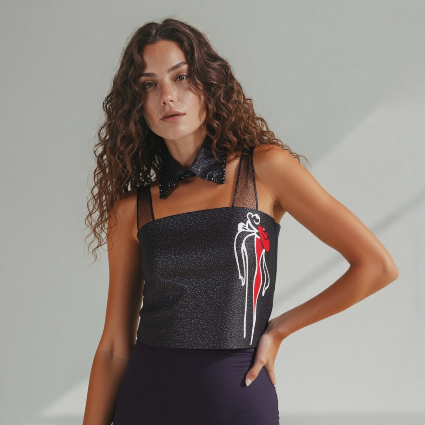 SASS TOPS METALLIC BLACK