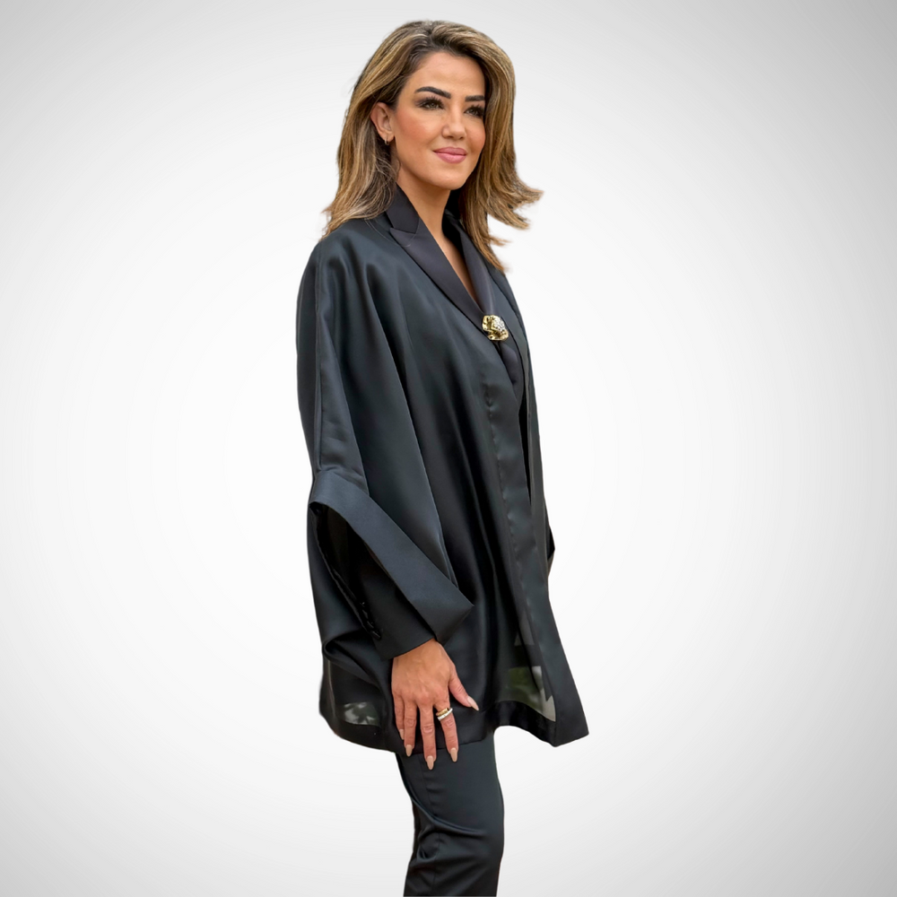 
                      
                        Black Organza Kimono
                      
                    