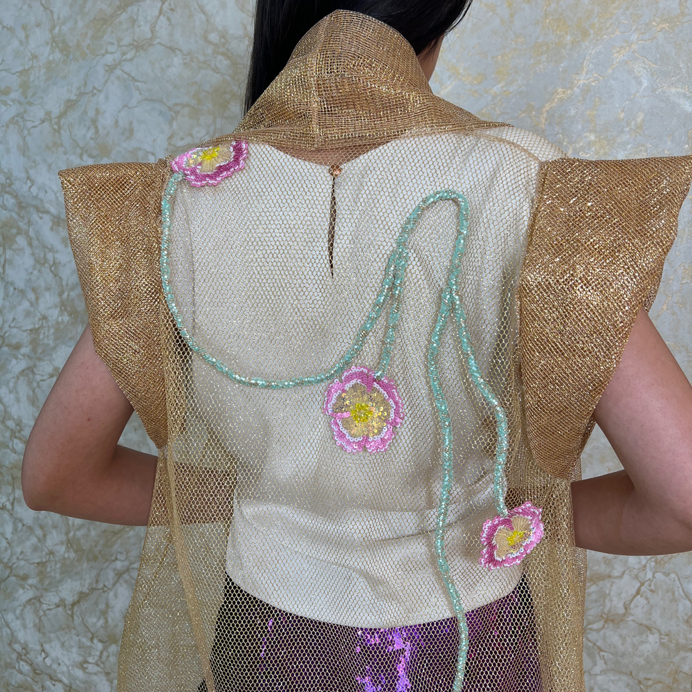 
                      
                        Golden Net Abaya With Embroidery
                      
                    