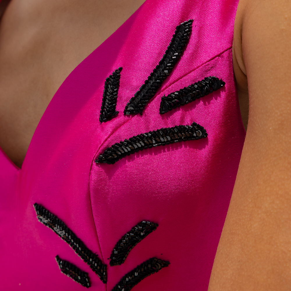 
                      
                        Mikado Fuschia Evening Dress
                      
                    