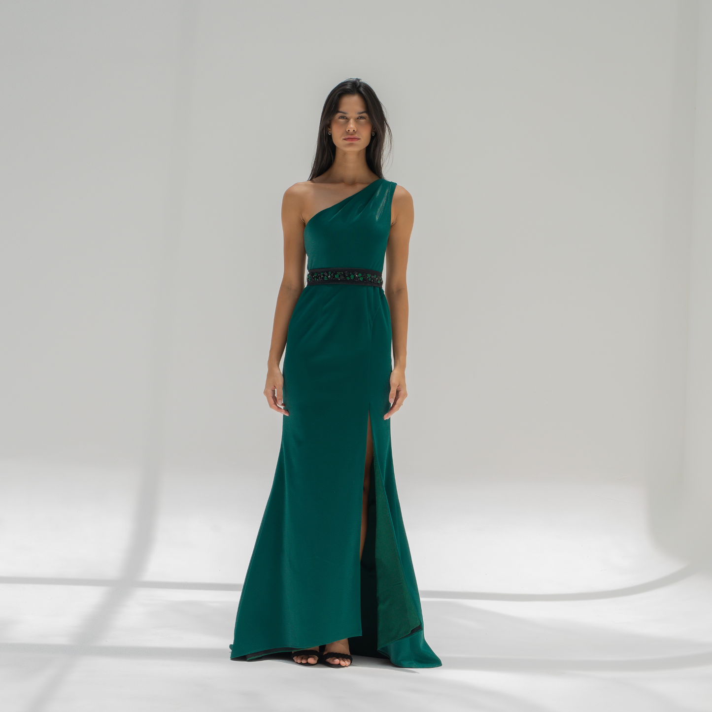 Emerald Green Dress with Belt