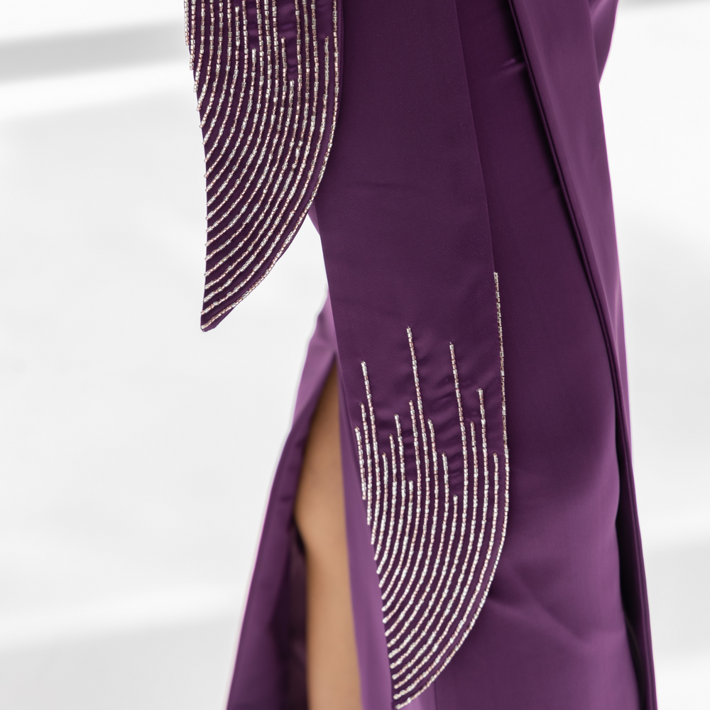
                      
                        Purple Crepe Silk Cocktail Dress
                      
                    