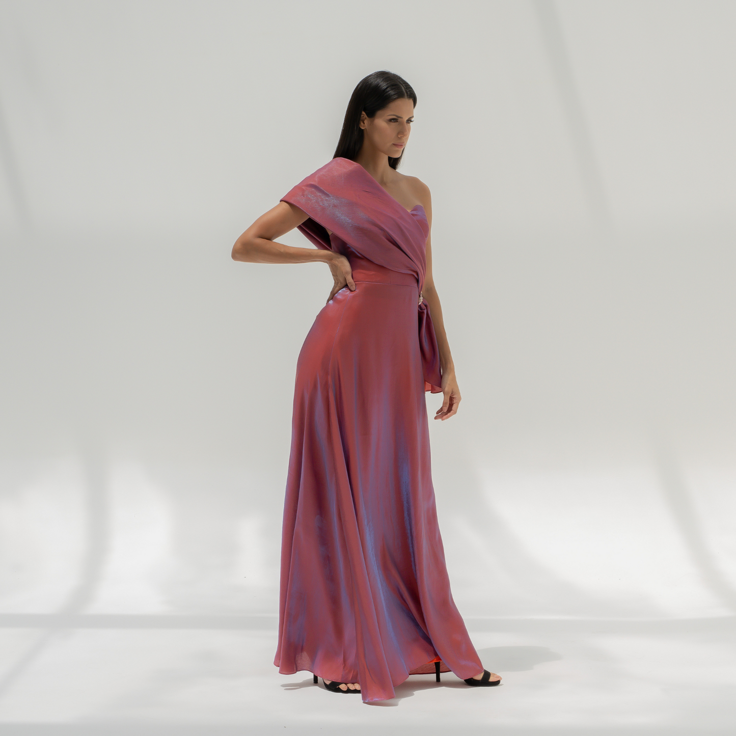 Metallic Burgundy Dress