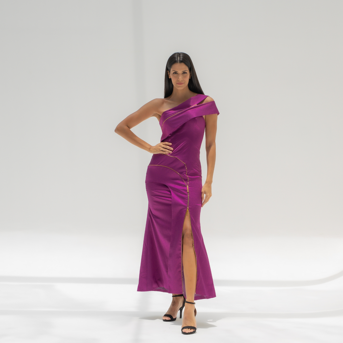 Purple Metamorphosis Crepe Dress