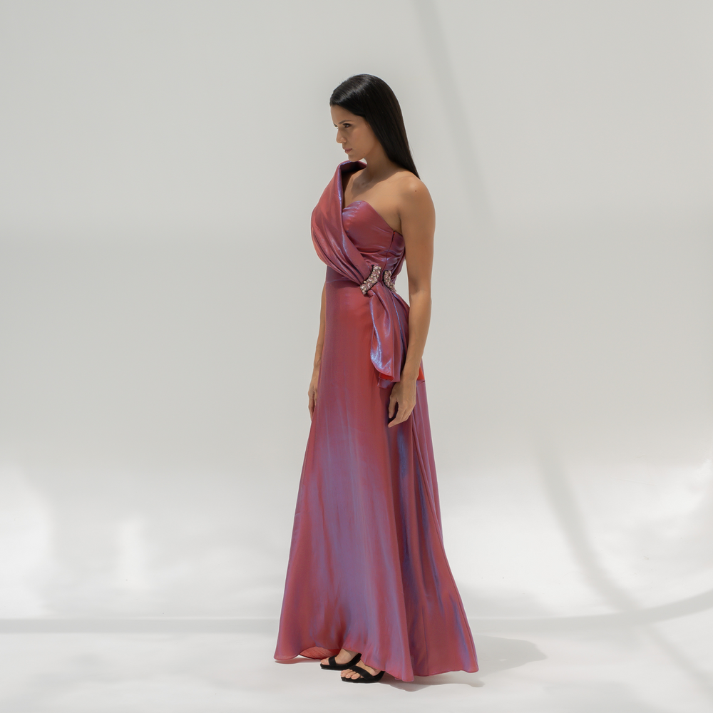 
                      
                        Metallic Burgundy Dress
                      
                    
