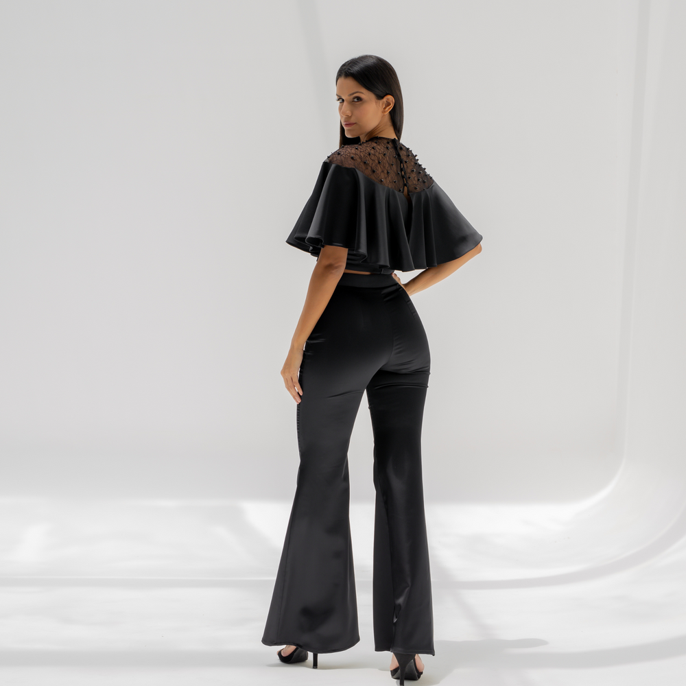 
                      
                        Black Crepe Pants & Top Set
                      
                    